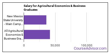 Median earnings by years after graduation for Agricultural Economics at New Mexico State University-Main Campus