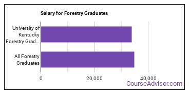 Median earnings by years after graduation for Forestry at University of Kentucky