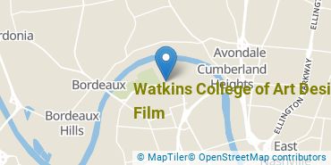 Location of Watkins College of Art Design & Film